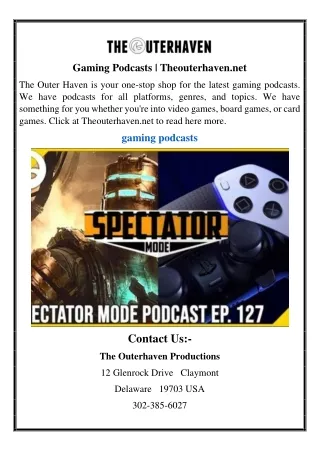 Gaming Podcasts | Theouterhaven.net