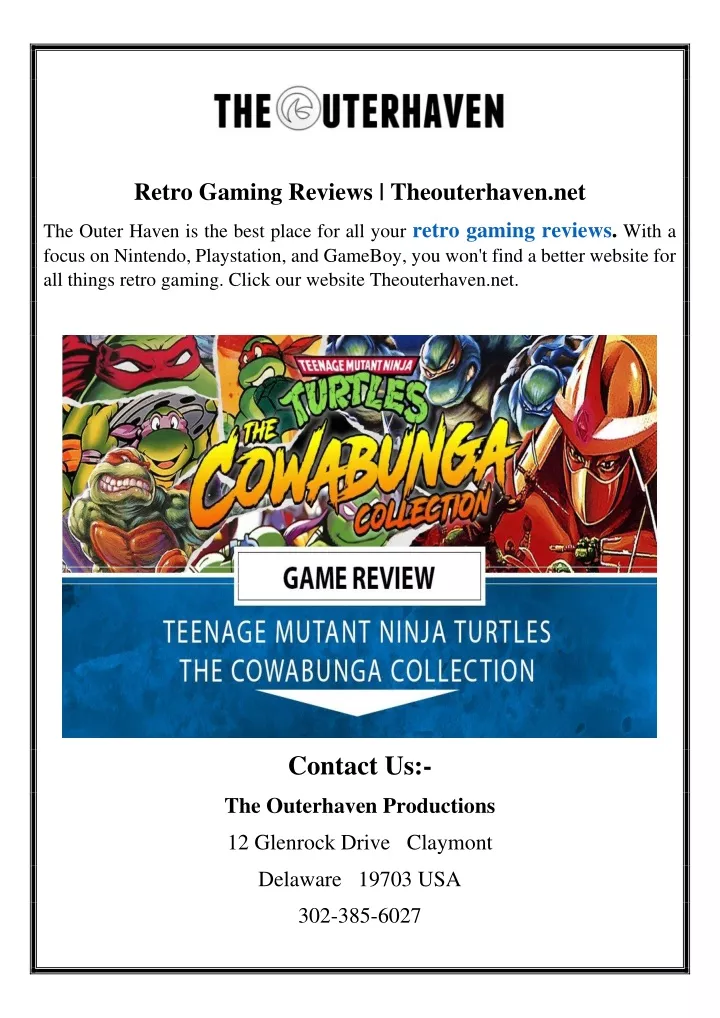 retro gaming reviews theouterhaven net