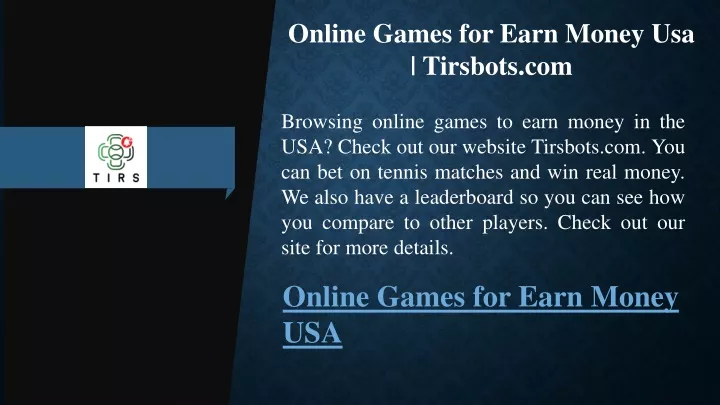 online games for earn money usa tirsbots com