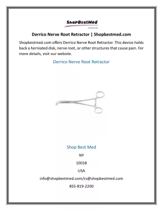 Derrico Nerve Root Retractor | Shopbestmed.com