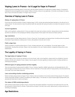 Vaping Laws in France