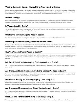 Vaping Laws in Spain