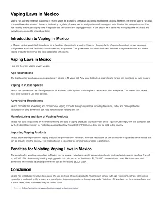 Vaping Laws in Mexico
