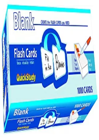 PDF/READ Blank Flash Cards - 1000 Cards: - a QuickStudy Reference Tool