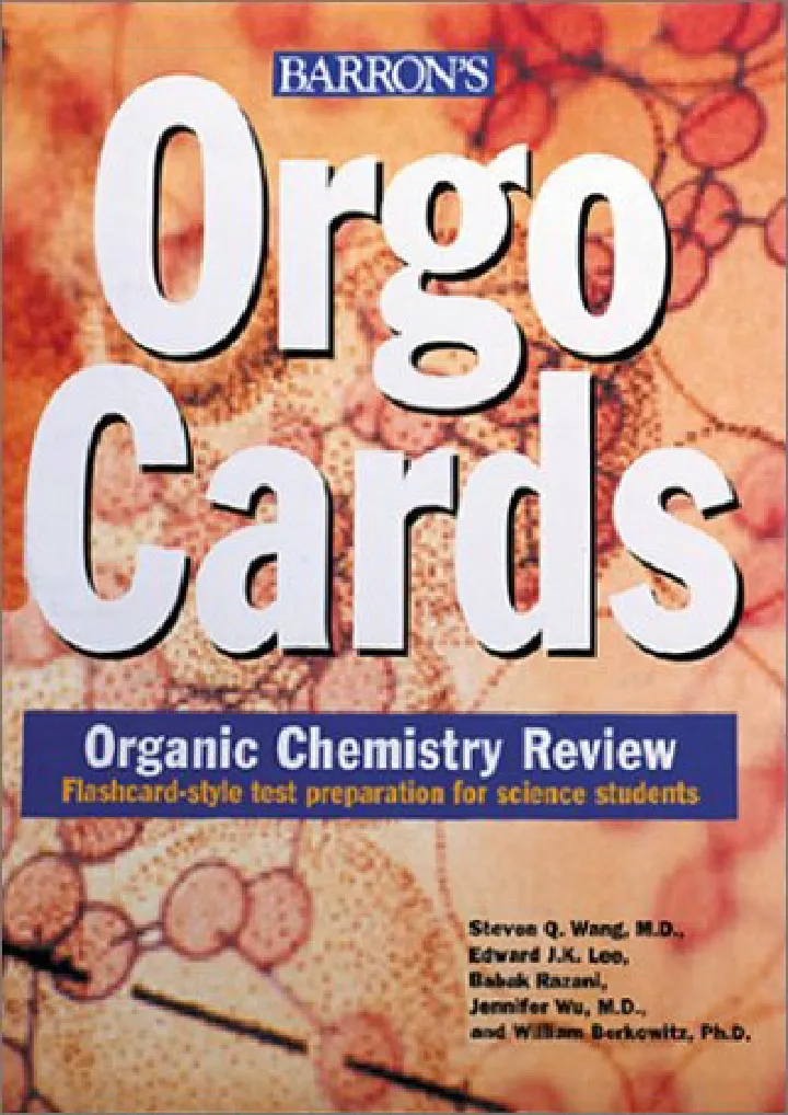 orgocards organic chemistry review download