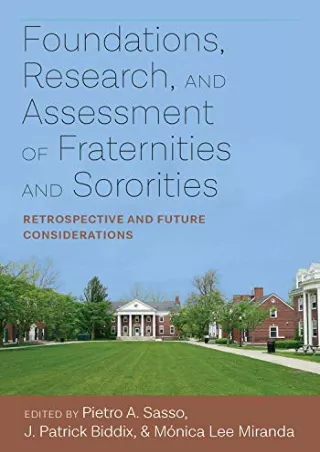 PDF/READ Foundations, Research, and Assessment of Fraternities and Sororities: R