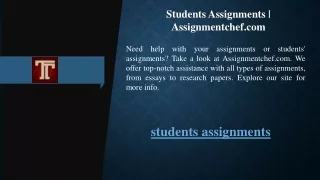 Students Assignments Assignmentchef.com
