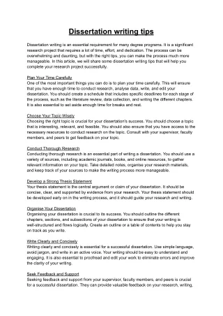 dissertation writing tips