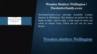 Wooden Shutters Wellington  Theshutterfamily.co.nz