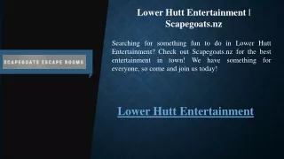 Lower Hutt Entertainment  Scapegoats.nz