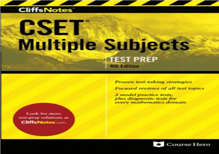 PPT - Download CliffsNotes CSET Multiple Subjects: Fourth Edition ...