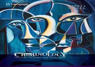 [DOWNLOAD PDF] Criminology: Theories, Patterns and Typologies full