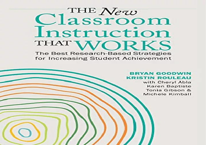 pdf book the new classroom instruction that works