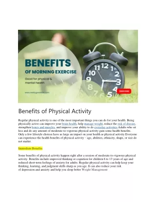 benefits of physical activity