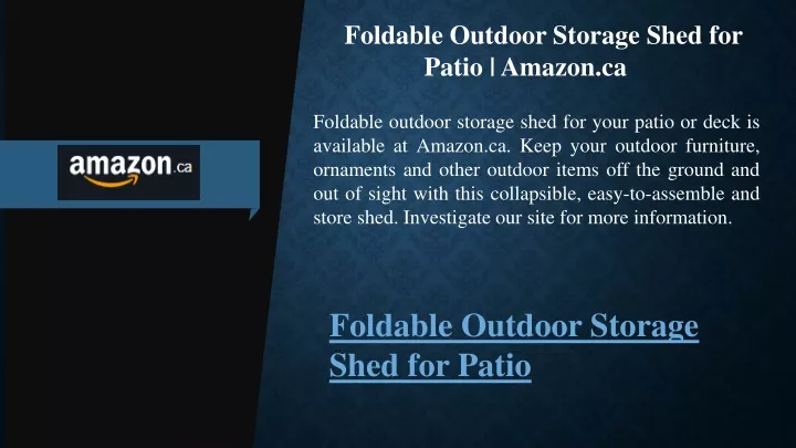foldable outdoor storage shed for patio amazon ca