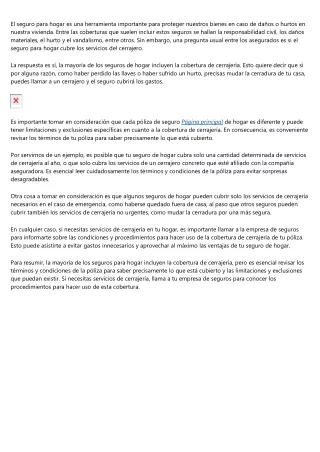 ¿Qué servicios de cerrajería cubre el seguro del hogar?