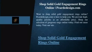 Shop Solid Gold Engagement Rings Online  Peardedesign.com