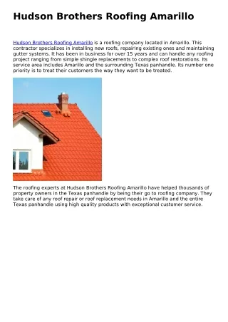 Hudson Brothers Roofing Amarillo