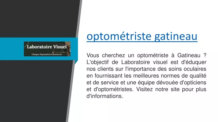 optom triste gatineau