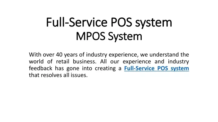 full service pos system mpos system