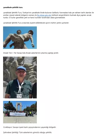 Çanakkale Şehitlik Turu İle Profesyoneller Sorun Karşılaştığında, İşte Böyle Yap