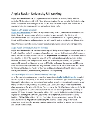 anglia ruskin university uk ranking anglia ruskin