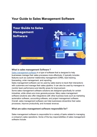 your guide to sales management software