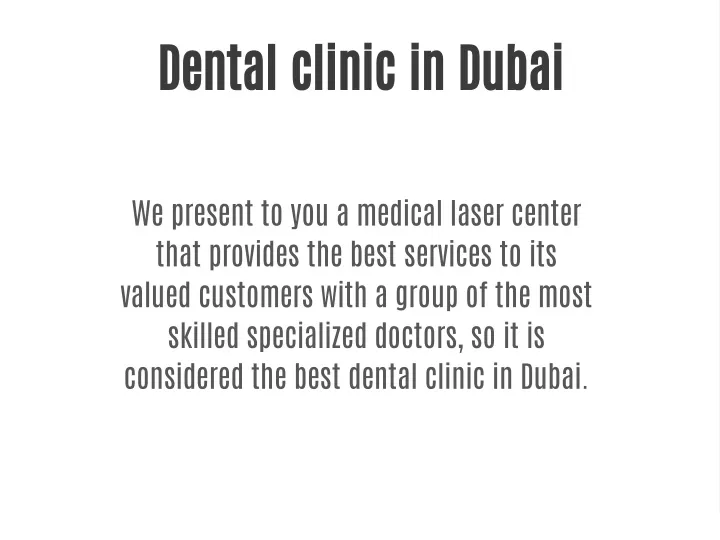 dental clinic in dubai