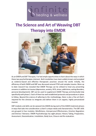 The Science and Art of Weaving DBT Therapy into EMDR