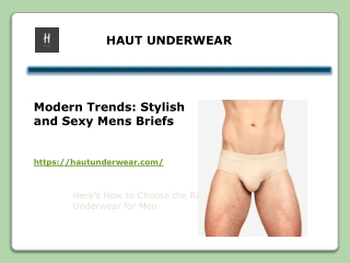 Modern Trends: Stylish and Sexy Mens Briefs