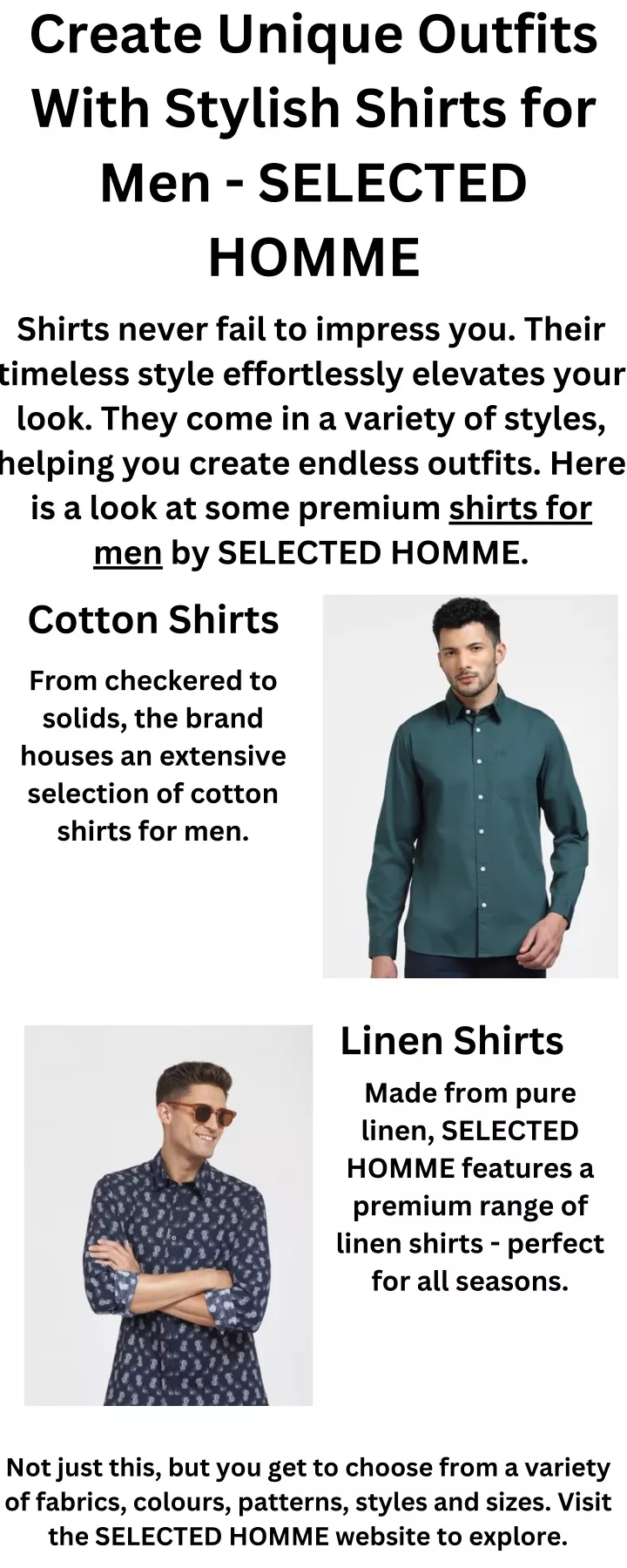 create unique outfits with stylish shirts