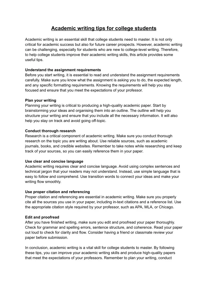 PPT Academic Writing Tips For College Students PowerPoint ppt-academic-writing-tips-for-college-students-powerpoint