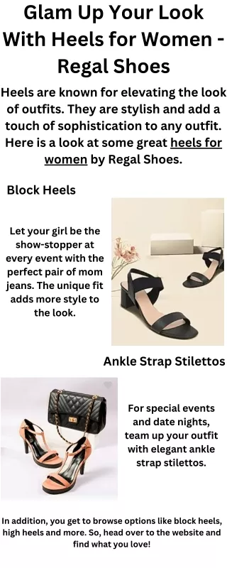 Glam Up Your Look With Heels for Women - Regal Shoes