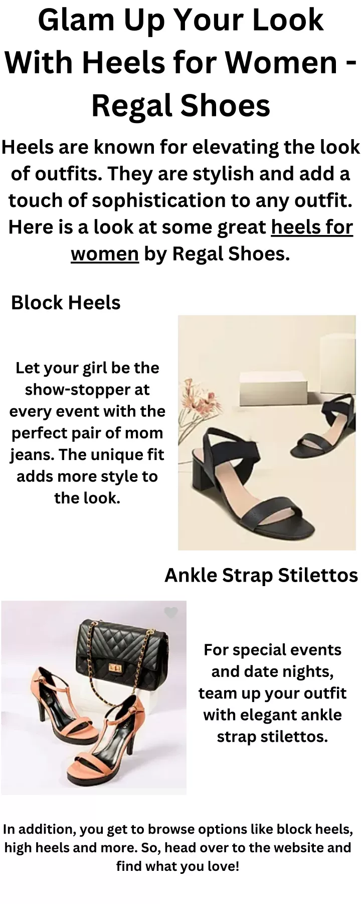 glam up your look with heels for women regal