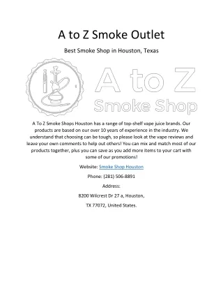 A to Z Smoke Outlet