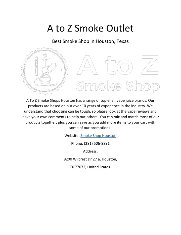 a to z smoke outlet