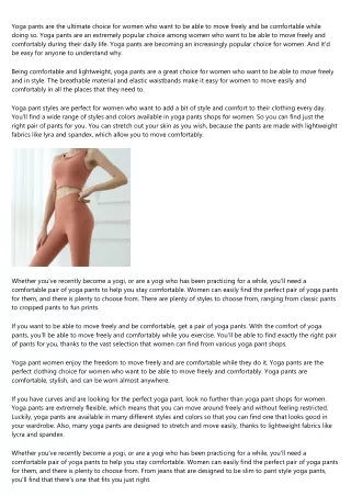 yoga pants are the ultimate choice for women