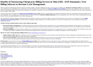 Benefits of Outsourcing Chiropractic Billing Services in Ohio (OH) - EON Datamat