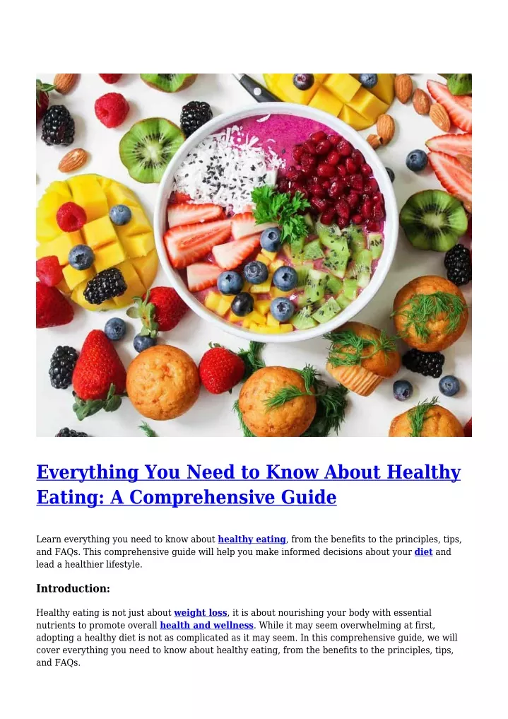 PPT Everything You Need to Know About Healthy Eating A Comprehensive