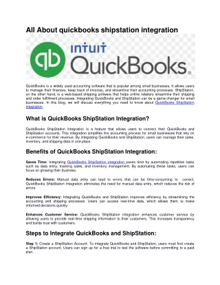 How to do quickbooks shipstation integration?