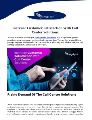 Increase Customer Satisfaction With Call Center Solutions