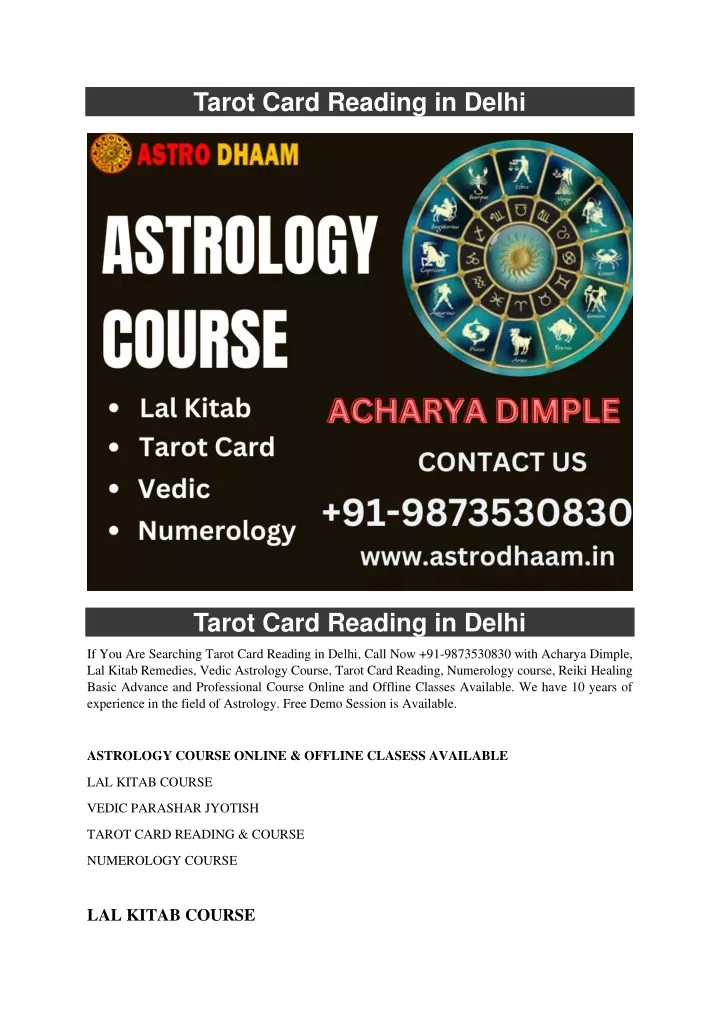 tarot card reading in delhi