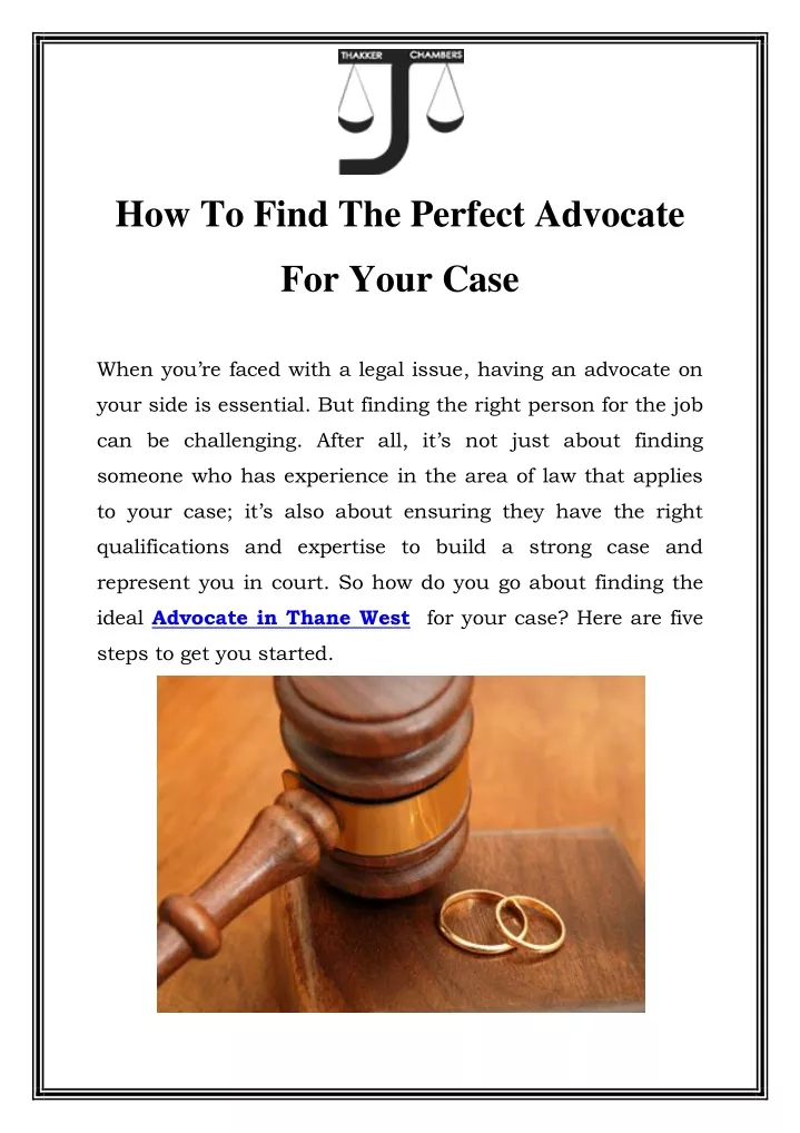 how to find the perfect advocate
