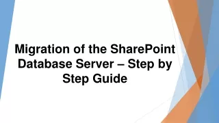 migration of the sharepoint database server step