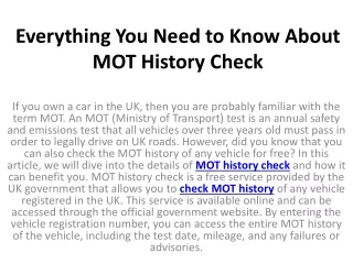 everything you need to know about mot history check