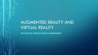 Augmented Reality and Virtual Reality Courses