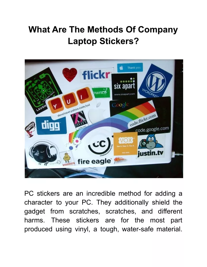 what are the methods of company laptop stickers