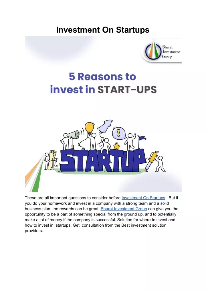 investment on startups