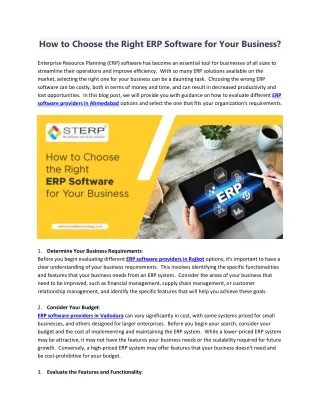how to choose the right erp software for your