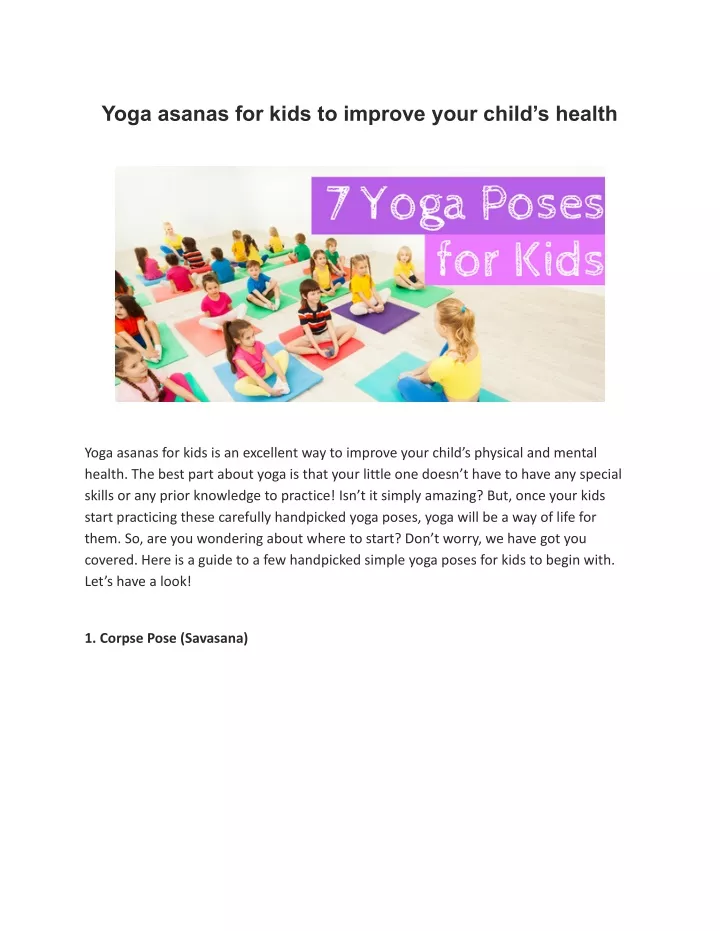 yoga asanas for kids to improve your child